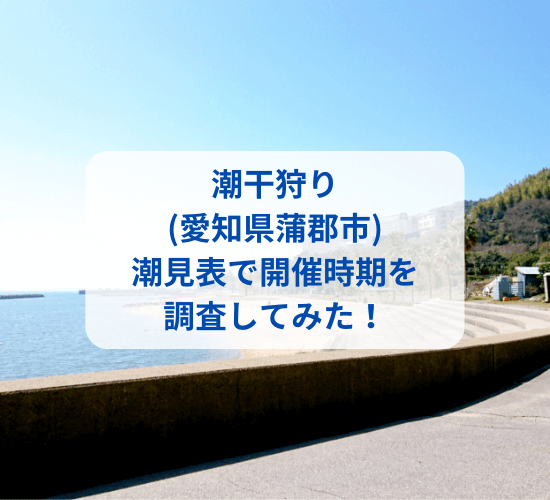 潮干狩り(愛知県西尾市)2024の潮見表は？カレンダーを調査してみた！